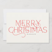 赤メリーエレガント伝統的1枚タイポグラフィ シーズンカード (正面)