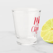 赤メリークリスマスショットギフト筆書道 ショットグラス (左)