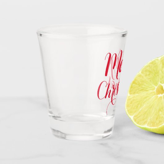 赤メリークリスマスショットギフト筆書道 ショットグラス (左)