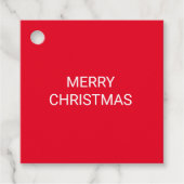 赤メリークリスマスシンプルメッセージカード フェイバータグ (正面)