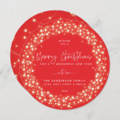 赤メリークリスマススクリプトラきらめくイト シーズンカード (正面/裏面)