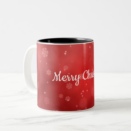 赤メリークリスマスツートーンコーヒーマグ ツートーンマグカップ (正面左)