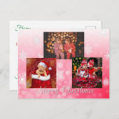 赤メリークリスマスパーソナライズされた写真 ポストカード (正面/裏面)