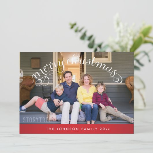 赤メリークリスマスファミリーの写真 シーズンカード (スタンド正面)