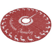 赤メリークリスマスファミリー名トナカイの矢印 フリース ツリースカート (アングル)