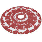 赤メリークリスマスファミリー名トナ素朴ディア フリース ツリースカート (アングル)