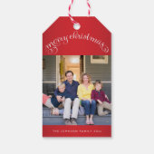 赤メリークリスマスフォトギフトラベル ギフトタグ (裏面)