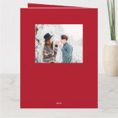 赤メリークリスマスフォトホリデーカード カード (裏面)