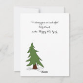 赤メリークリスマスフラットカードの女性 シーズンカード (裏面)