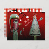 赤メリークリスマスポストカード シーズンポストカード (正面/裏面)