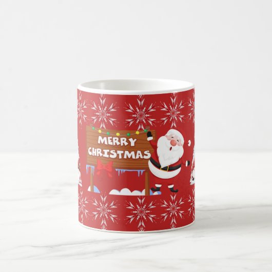 赤メリークリスマスマグカップ コーヒーマグカップ (中央)