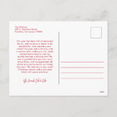 赤メリークリスマス書道シンプル3写真 シーズンポストカード (裏面)