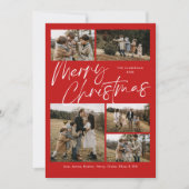 赤メリークリスマス書道台本5写真 シーズンカード (正面)