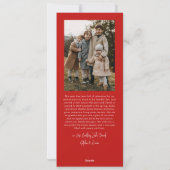 赤メリークリスマス書道5スリム写真 シーズンカード (裏面)