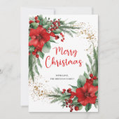 赤メリークリスマス植物写真 シーズンカード (正面)