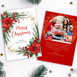 赤メリークリスマス植物写真 シーズンカード