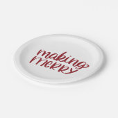 赤メリークリスマス紙プレート ペーパープレート (アングル)