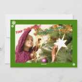 赤メリークリスマス2枚のフォトファミリーカード シーズンカード (裏面)