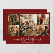 赤メリークリスマス5 – フォトホリデーカード シーズンカード (正面/裏面)
