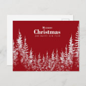 赤メリークリスマス/ハッピーニューイヤー ポストカード (正面/裏面)