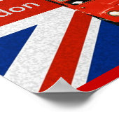 赤メリーバスとイギリス国旗 ポスター (角)