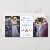 赤メリーフローラ結婚した結婚の写真 サンキューカード (正面)