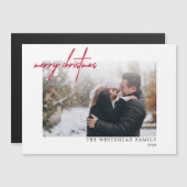 赤メリーモダンクリスマスホワイト磁気カード (正面/裏面)