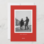 赤メリーレトロスクリプトクリスマスフォト シーズンカード (裏面)