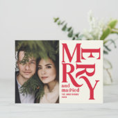 赤メリーヴィンテージ結婚したの写真結婚の 案内状 (スタンド正面)