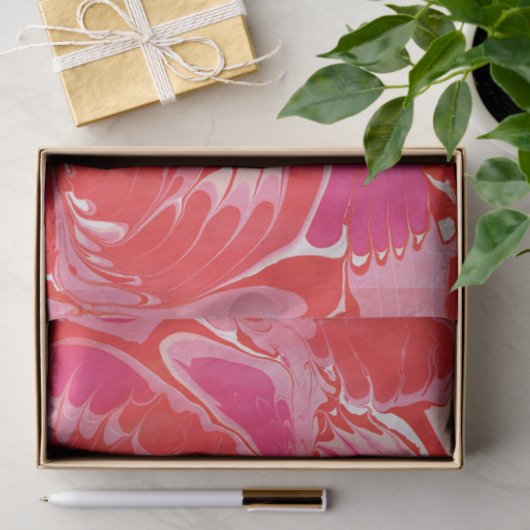 赤メリー大理石 薄葉紙 (ギフト)