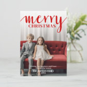 赤メリー書道 – 縦写真ホワイト シーズンカード (スタンド正面)