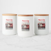 赤メリー書道 – 縦写真ホワイト フードラベル (ボトル)