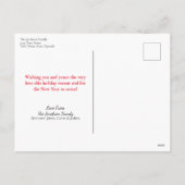 赤メリー水色フローラクリスマス写真 シーズンポストカード (裏面)