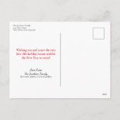 赤メリー水色フローラクリスマス写真 シーズンポストカード (裏面)