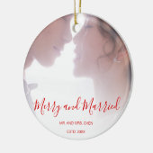 赤メリー結婚した改装エレガント セラミックオーナメント (左)