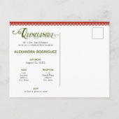 赤メ伝統的キシカンフローラ写真キンセアニェラ インビテーションポストカード (裏面)