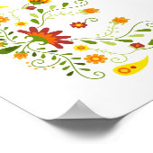 赤メ伝統的キシカンフローラ写真キンセアニェラ ポスター (角)