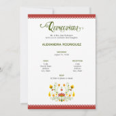 赤メ伝統的キシカンフローラ写真キンセアニェラ 招待状 (裏面)