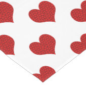 赤モザイクハートパターン ミディアムテーブルランナー (コーナー)