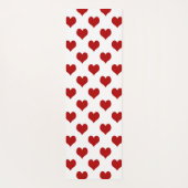 赤モザイクハートパターン ヨガマット (裏面)