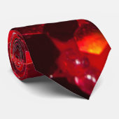 赤モザイク六角抽象芸術光沢のあるグリッターパターン ネクタイ (ロール)