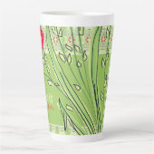 赤モダンいアートフローラ カフェラテマグ (正面)