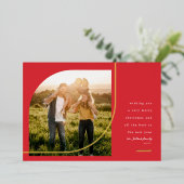 赤モダンいクリエレガントスマス 箔シーズンカード (立ち正面)