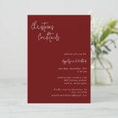 赤モダンいクリスマスカクテル | ホリデーパーティー 招待状 (スタンド正面)