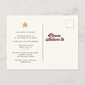 赤モダンいクリスマスツリーカーが動いた 案内ポストカード (裏面)