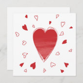 赤モダンいスケッチーハート シーズンカード (正面/裏面)