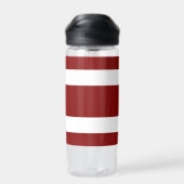 赤モダンいストライプ名 ウォーターボトル (背面)