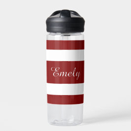 赤モダンいストライプ名 ウォーターボトル