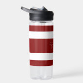 赤モダンいストライプ名 ウォーターボトル (右面)