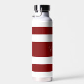 赤モダンいストライプ名 ウォーターボトル (右面)